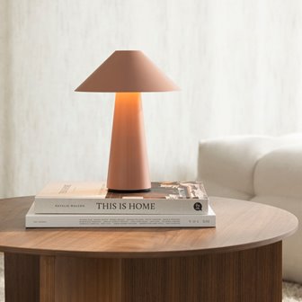 Lampa stołowa przenośna grzybek różowa Cannes IP44